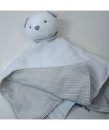 Carters Lovey White Bear Plush Security Baby Blanket Rattle Gray Stripes... - €80,72 EUR