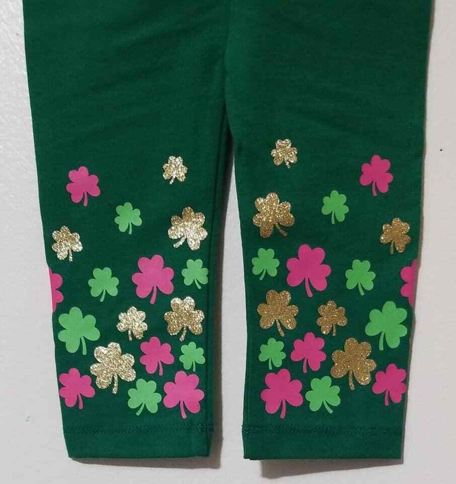 Way To Celebrate St Patrick's Day Printed Leggings Size 18M Color Green Item image 3