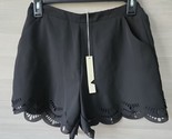 LC Lauren Conrad Women&#39;s Black Scalloped Fringe Light Shorts Size XS Poc... - $24.64