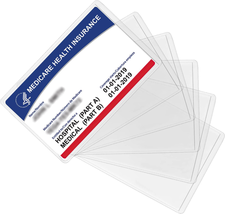 10 Pack New Medicare Card Holder Protector Sleeves, 12Mil Clear PVC Soft Water R - £8.85 GBP