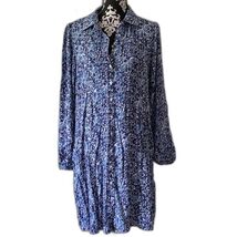 Well Worn Blue Button Front Boho Dress Size M - $363.21 MXN