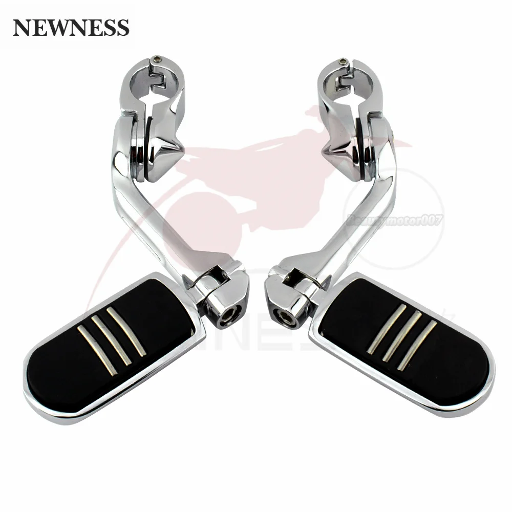 Motorcycle 1-1/4&quot; 32mm Foot Rests Footpeg Long Angled Streamliner Highwa... - $43.25+