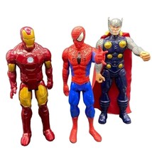 Marvel Avengers Lot Titan Hero 12&quot; Figures Thor, Iron Man, Spiderman. - £11.73 GBP