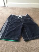 Speedo Men&#39;s Swim Shorts Printed Side Drawstring Size Medium Multicolor - $36.83