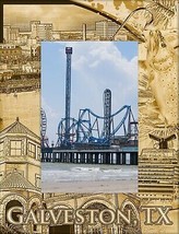 Galveston Texas Laser Engraved Wood Picture Frame Portrait (8 x 10)   - £42.35 GBP