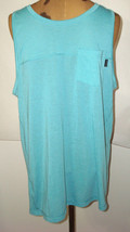 New Mens M NWT Prana Milo Tank Teal Gray Aqua Blue Sleeveless Shirt Recycled Org - $78.21