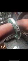 Estate Silver decor Natural green Jade Jadeite different colors bangle bracelet - $1,979.99