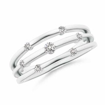 Authenticity Guarantee 
ANGARA Triple Row Dotted Diamond Orbit Ring in 14K Wh... - £491.32 GBP