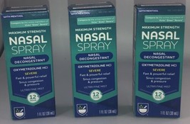 Lot Of 3 Rite Aid Maximum Strength 12 Hour Nasal Decongestant Relief Spr... - $39.48