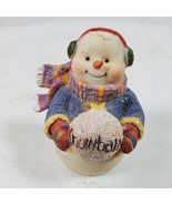 Vintage Snowman Figurine Resin Christmas Ornament 2.5 Inch Tall - £8.61 GBP