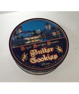 Vintage royal Europa classic Maurice Lenell  blue graphics cookie tin - $27.01 CAD