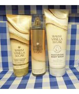 Bath and Body Works Warm Vanilla Sugar lot of 3 Cream Mist Moisturizing Wash  - $26.00