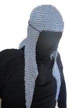 10mm Butted Aluminum Chain Mail Coif / Hood Medieval Armor Costume X-mas Gift - £45.02 GBP