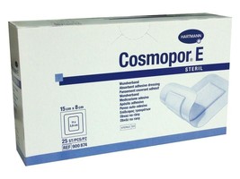 Cosmopor E Sterile Adhesive Wound Dressings 15cm x 8cm x 25 Surgical Cuts Burns - $17.95