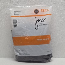 Just My Size JMS Knee Highs Leggs Hanes Pantyhose 12 Pair Size QT Off Black - $41.54 CAD