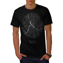 Wellcoda Atlanta City Map Fashion Mens T-shirt, Town Graphic Design Printed Tee - £14.87 GBP+