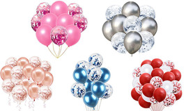 20 Metallic Confetti Balloons Party Birthday Shower Wedding Hen Decorations UK - £3.78 GBP+