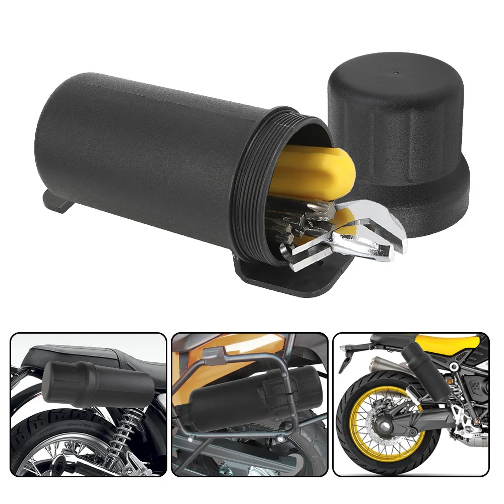 Motorcycle Storage Case Saddle Bag Box Barrel Tools Kit Holder Bicycle Pit Dirt - £16.98 GBP
