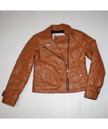 Triple Flip Boutique Beckett Imitation Leather Brown Moto Jacket Coat 6 ... - £31.92 GBP