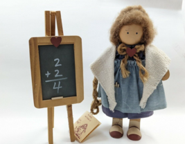 Teacher Lizzie High Margaret Bowman Wooden Doll &amp; Easel VINTAGE - £12.77 GBP