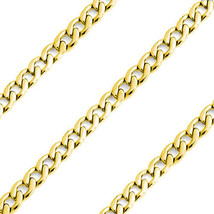 24&quot; Mens Stylish 14K YG Covered Stainless Steel 8mm Curb Cuban Link Chain - £14.05 GBP
