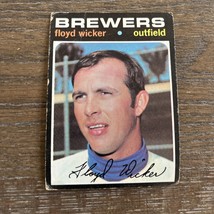 1971 Topps Milwaukee Brewers Baseball Card #97 Floyd Wicker - £1.40 GBP