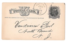 Sc UX5 Newark NJ 1881 Fancy Cork Cancel Postal Stationery Card Sacks Oat Hulls - $4.99