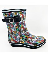 Skechers Bobs Rain Check April Showers Black Multicolor Womens Rain Boots - £55.31 GBP
