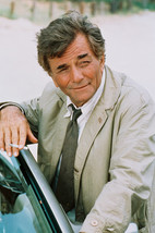Peter Falk in raincoat with cigarette by his car as Columbo 18x24 Poster - $23.99