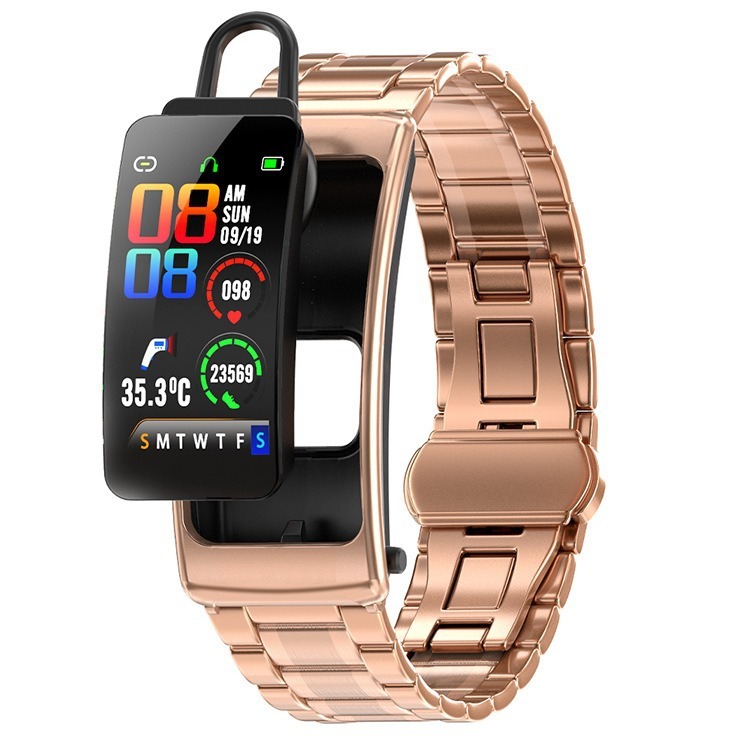 K20 Smart Bracelet Headset Answering Phone Health Rate Blood Oxygen Monitoring S