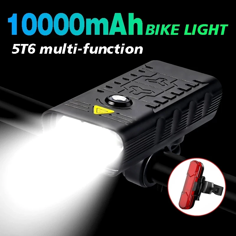 10000mAh Bike Light USB Rechargeable 3000 Lumen Bicycle Headlight 5T6 LED - £26.82 GBP+