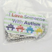 I Love Someone with Autism Dog Tag Necklace 22&quot; - £6.24 GBP