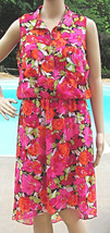 MSK Womens Size 4 6 8 10 12 Lined Dress Floral Hi Low Hem Sleeveless - $21.60