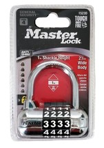 MASTER LOCK 1523D 4-DIGIT COMBINATION PADLOCK, BLACK/SILVER - $13.86