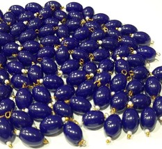 Oval Shape Glass Hanging Beads 10mm for Jewelry Making Pack of 100 Pcs - £15.40 GBP