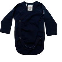Polarn O. Pyret Navy Blue Long Sleeve Wrap Front Snap Newborn New - $13.55