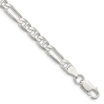 REAL Sterling Silver 5.5mm Figaro Anchor 8in Chain Bracelet - £151.02 GBP