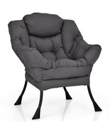Upholstered Modern Cushioned Accent Chair with Side Pocket in Grey - €209,39 EUR