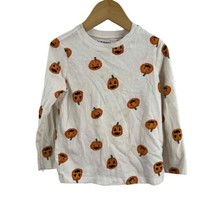 Old Navy Orange Halloween Pumpkin Long Sleeve Shirt Kids Unisex Size 4T - $7.85