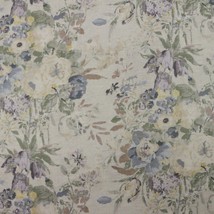 Ballard Designs Meghan Gray Lavender Bouquet Floral Linen Fabric By Yard 54&quot;W - £15.97 GBP