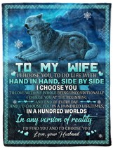 To My Love I Choose You Couple Wolf Custom Blanket Gift For Wife From Husband - $34.05+