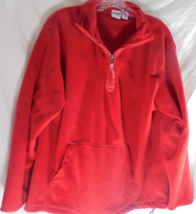 Energy Zone Women&#39;s M L Sweatshirt 1/2 Zip Red Fleece Pocket Winter Cozy Casual - £5.77 GBP