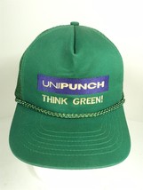 Vintage KC Unipunch Think Green! Mesh Back Rope Snapback Trucker Hat - R... - £11.45 GBP