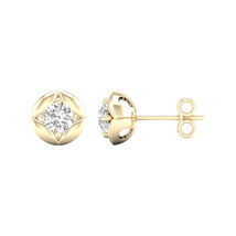 3/8 Ct TDW Diamond 10K Yellow Gold Solitaire Stud Earrings - £352.40 GBP