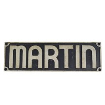 Vintage Black Silver Wall Mount Name Plate Personalized Engraved Martin - £15.03 GBP