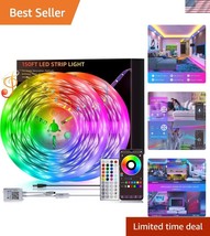 Versatile 150ft LED Light Strips - Bluetooth App &amp; Remote Control for Ho... - $560.27 MXN