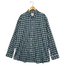 LL Bean Shirt Mens Extra Extra Large Green Plaid Kennebunk Sport Wrinkle... - $27.71