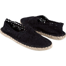 Soda Crochet Espadrille Black Shoes Size 6 Brand New - £23.12 GBP