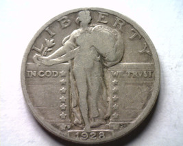 1928-D Standing Liberty Quarter Fine F Nice Original Coin Bobs Coins Fast Ship - $18.00