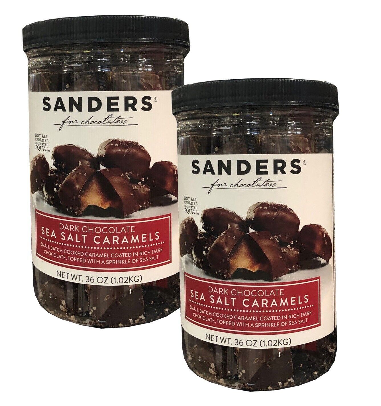 Pack 2  Sanders Dark Chocolate Sea Salt Caramels - 36 ounces 2.25 pounds  - $37.90